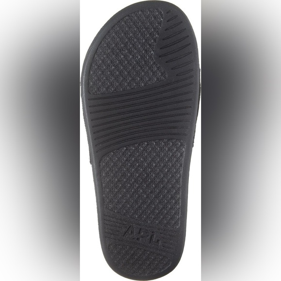 APL TechLoom Knit Sport Slides Black Multicolor Big Logo comfy Sandals NIB 6 - Picture 9 of 11